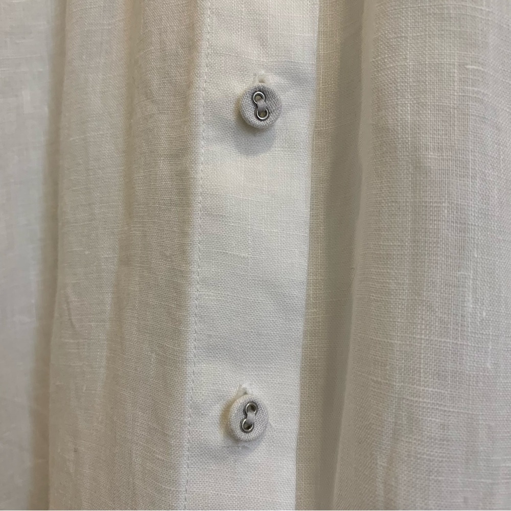 Eileen Fisher 100% Irish Linen Mandarin Collar Button Down Tunic - Picture 4 of 8